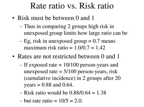 rate ratio vs risk ratio.